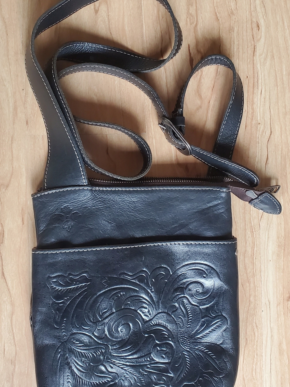 Patricia Nash, Hand Tooled Italian Leather Crossbody Bag